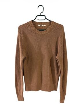 Uniqlo ($75) Tan Wool Acrylic Crewneck Sweater - PTP 23